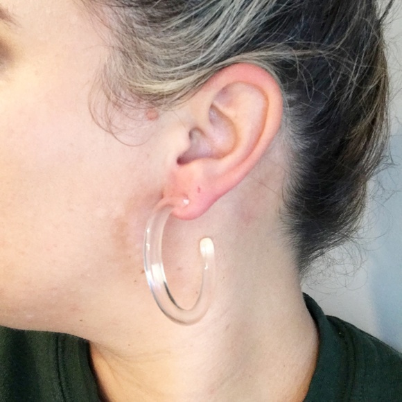 Hoop Earrings in Clear - Picture 8 of 8